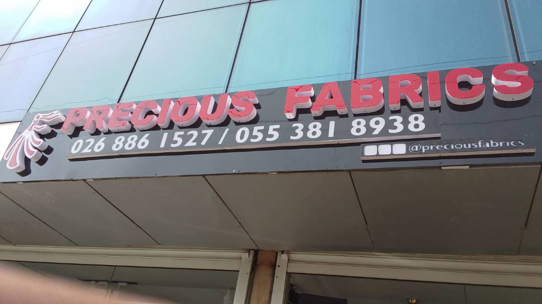 Precious Fabrics Signage